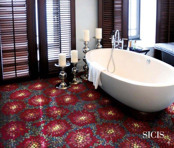 lesklý dizajn obkladov do kúpeľne