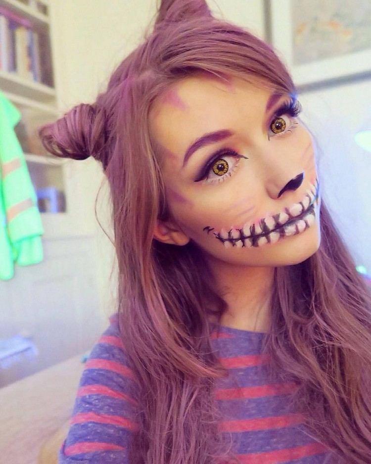 lila farba na vlasy karneval kostým cheshire mačka