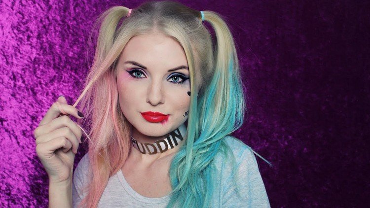 ružový tyrkysový kostým na karneval kostým harley quinn