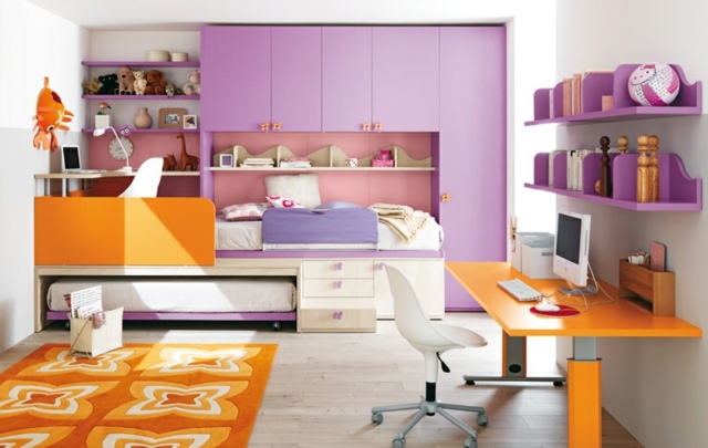 Základná skrinka do detskej izby purpurovo oranžová biela nápady na stôl na oranžovú bielu základnú skrinku