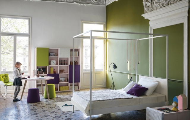 Nápady na nábytok do detskej izby Strieška na systém knižnice Nápady knižnica systém baldachýn systému