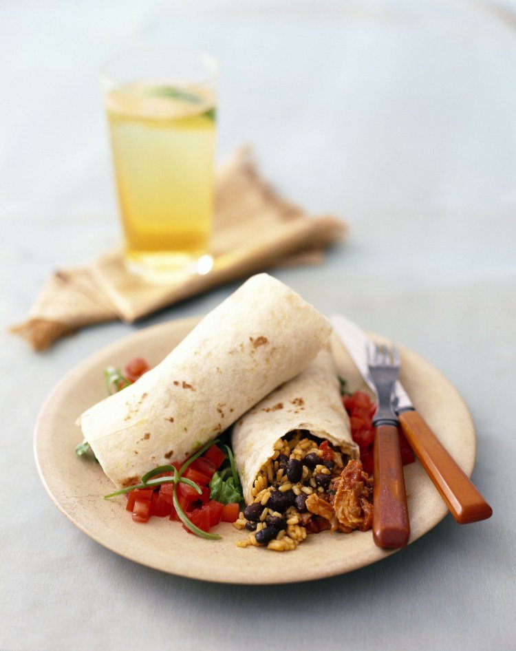 Recept na burrito Recept na burrito-originálne prísady-plnka-fazuľa-ryža