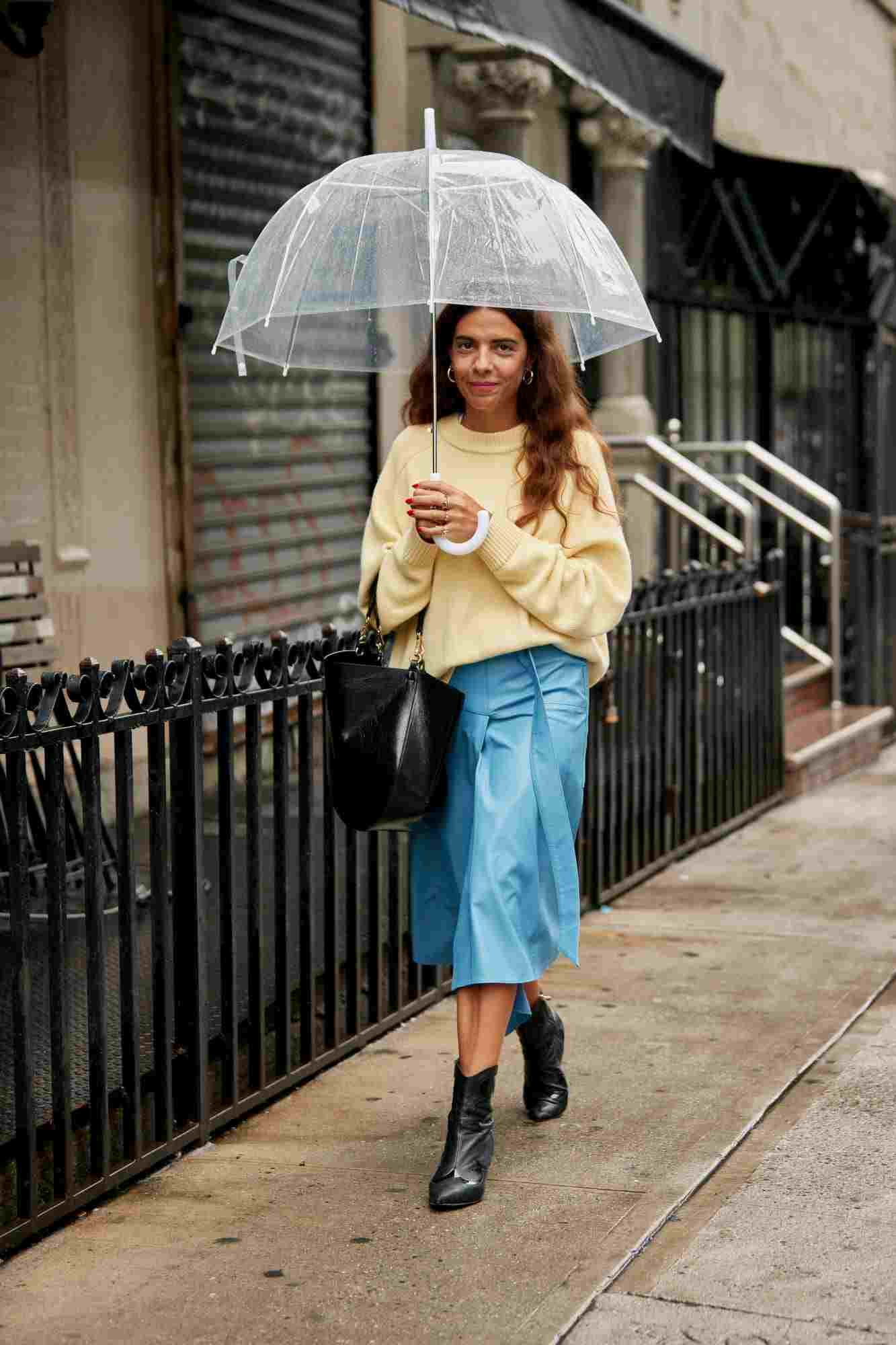 Nadrozmerný sveter do kancelárie, zimná kožená sukňa modrá