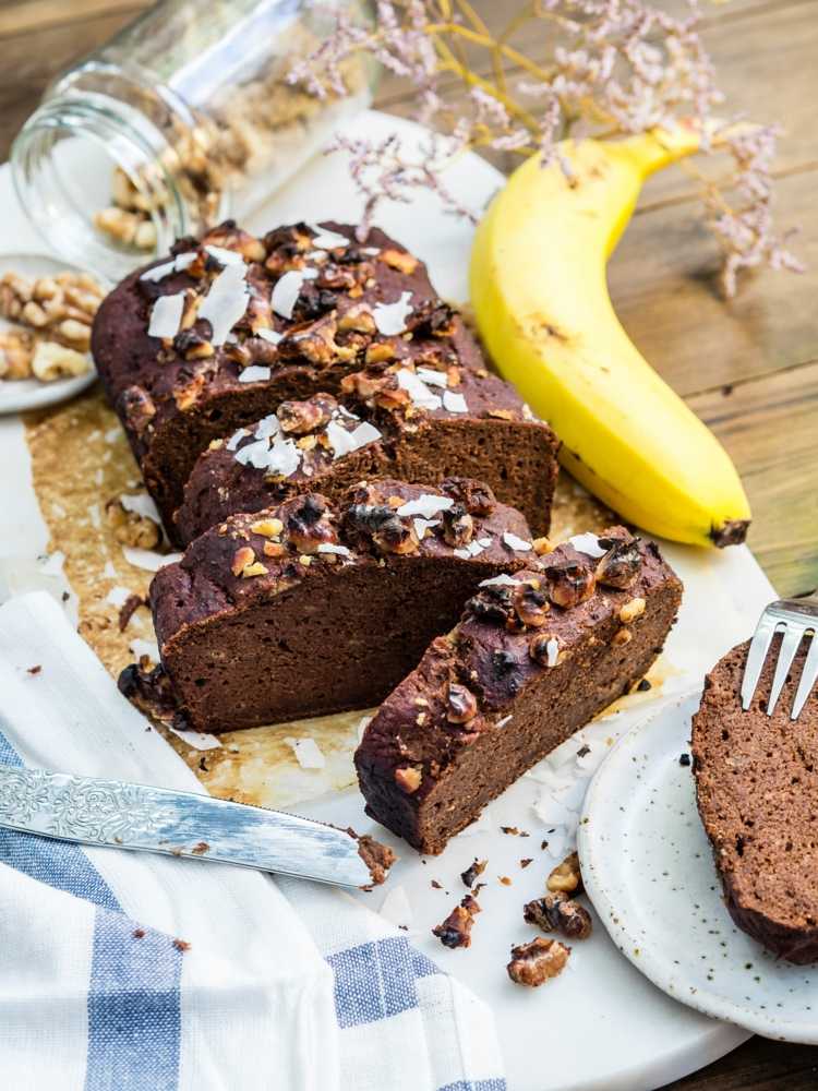 Recept na banánový chlieb Paleo karobová guma zdravá