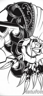 fekete -fehér vázlat egy régi tetoválásról az old school stílusában 2019.03.11. №018 - tetoválóvázlat -