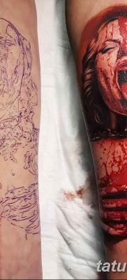 Снимка на черно червени татуировки 15.06.2019 №037 - черно червени татуировки снимка -