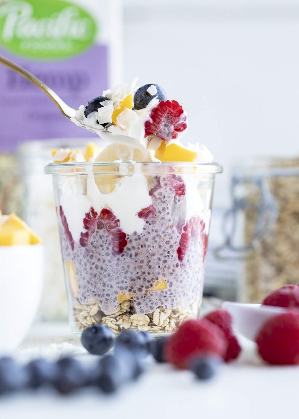 Chia puding nápady na raňajky s nízkym obsahom sacharidov v kokosovom mlieku