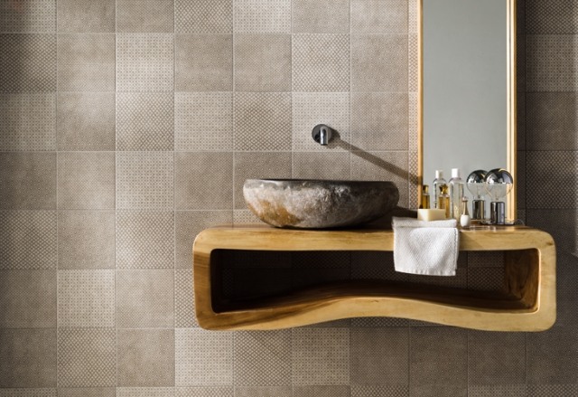 Kúpeľňa-keramické dlaždice-dekoratívne-3d-vzor-taliansky-dizajn-macrame-cenere