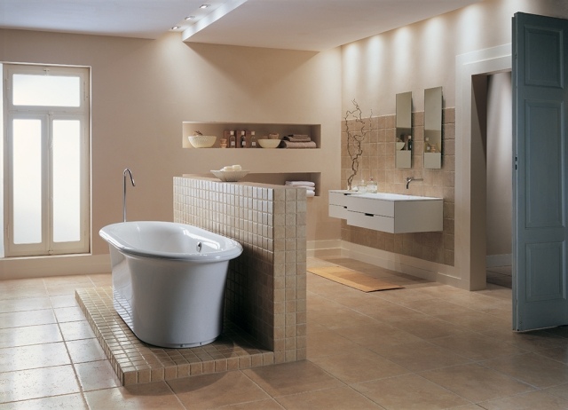 Keramické mozaikové dlaždice-taliansky dizajn-nápady na kúpeľ Coem-voľne stojaca vaňa Mozaikové dlaždice Travertino z keramicko-talianskeho dizajnu-kúpeľňového dizajnu Coem