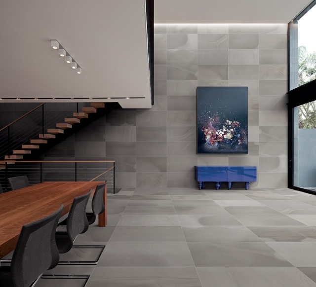 Porcelánové dlaždice v betóne vyzerajú ako nápady na trendové vnútorné obklady - materiály šetrné k životnému prostrediu eko keramické dlaždice v betóne vyzerajú ako nápady na trendové vnútorné obklady