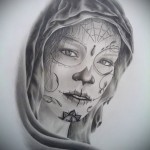 Chicano Skizze einer Tätowierung auf dem Arm 2