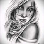 vázlat a tetoválásról Chicano lány 2