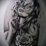 Chicano Girl Tattoo Sketch 1