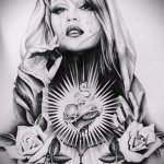 Chicano Girl Tattoo Sketch 2