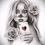 Chicano Girl Tattoo Sketch 5