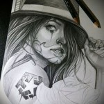 Chicano tetoválási vázlat lánynak 6