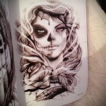 Chicano tetoválási vázlat lánynak 9