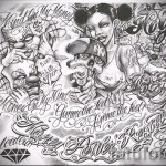 Chicano ujjú tetoválási vázlat 4