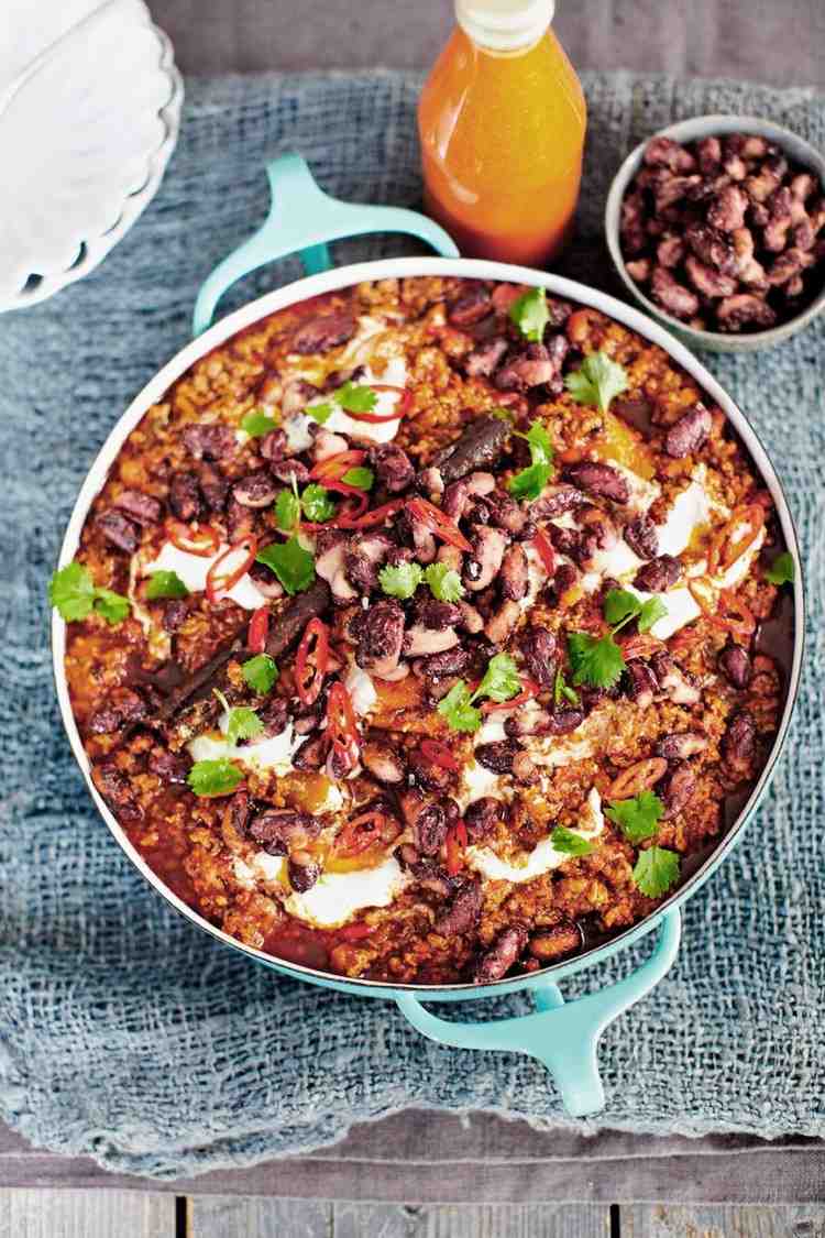 chilli con carne jamie oliver pečená fazuľa kyslá smotana