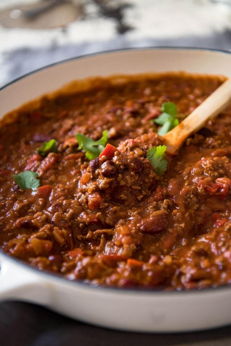 príprava chili con carne varenie jesenná zima