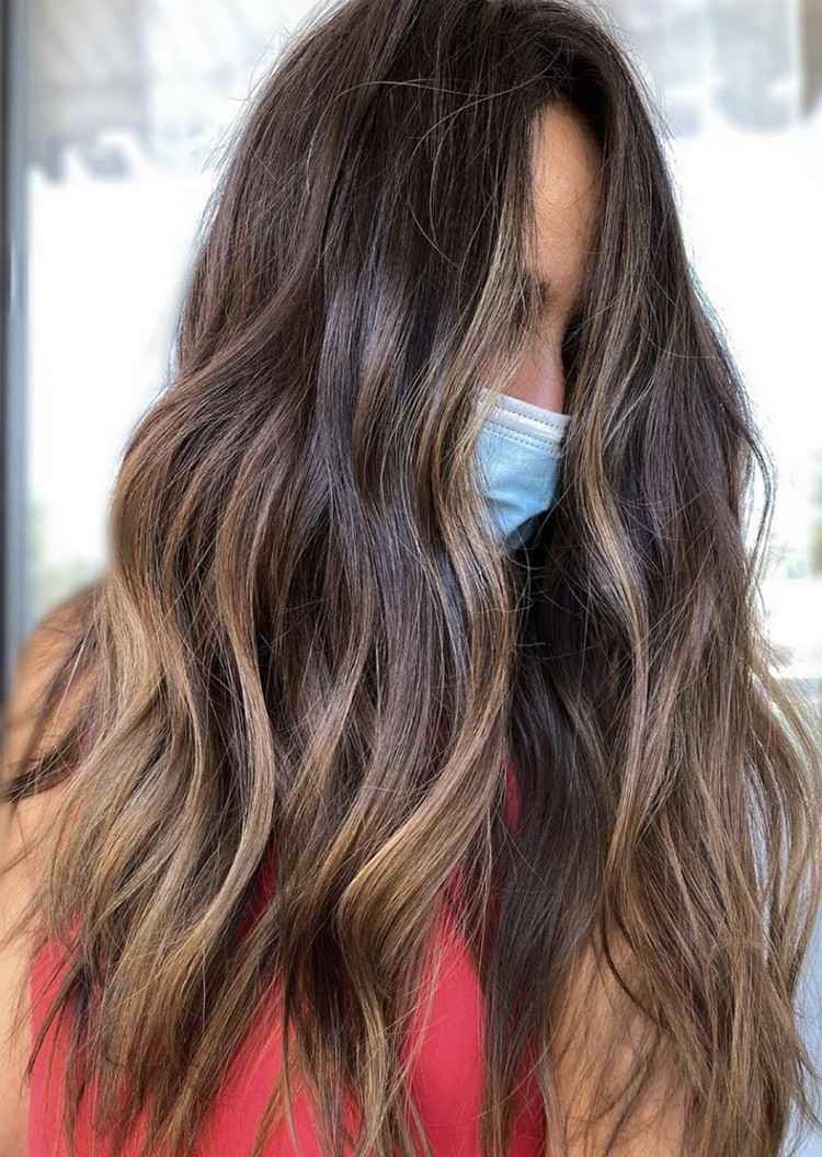 Trendy v Balayage pre hnedé vlasy, čokoládové vlasy, chai, farba vlasov, jeseň, zima