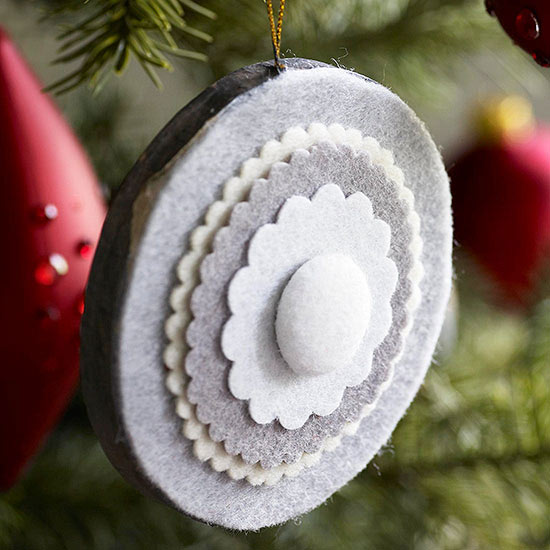 Ozdoby na vianočný stromček jednoduchý nápad na imitáciu plsteného kruhu ozdoby na vianočný stromček ľahký nápad drotársky plstený kruh