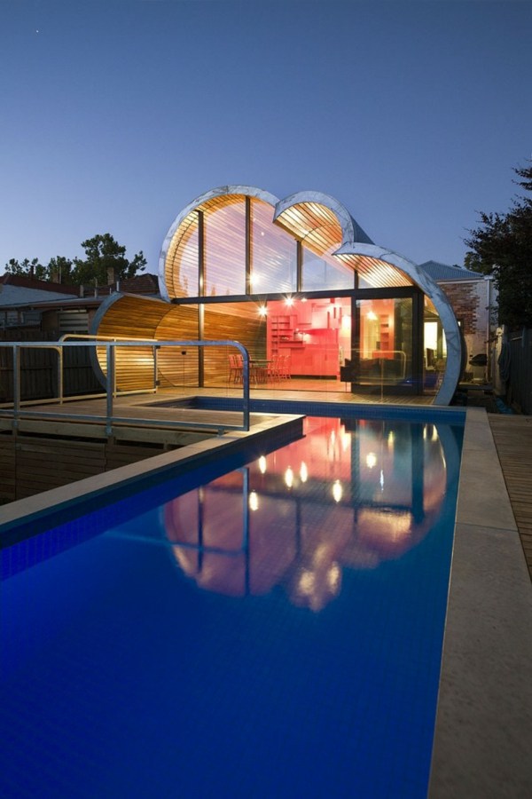 nočné osvetlenie oblakového domu nočné osvetlenie oblakového domu