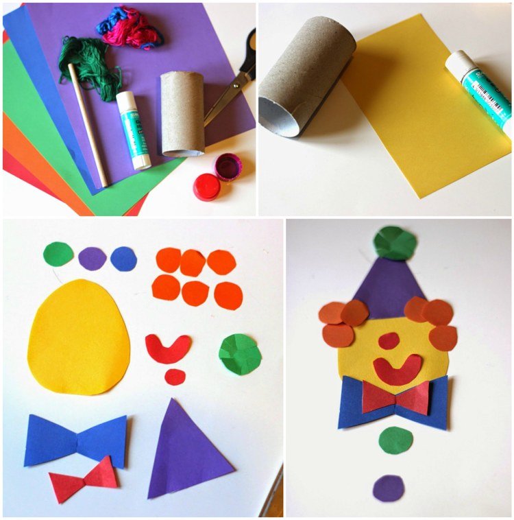 Farebný stavebný papier na výrobu toaletného papiera s klaunom