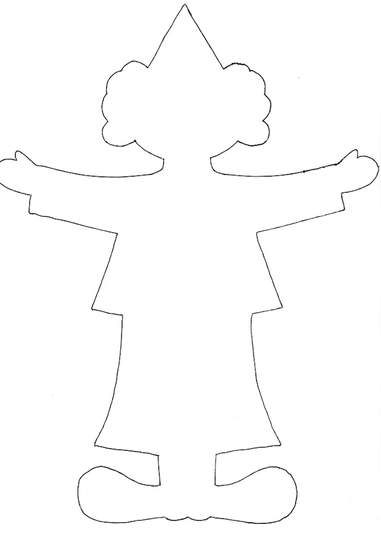 Klaunský remeselný vzor kartónový karneval