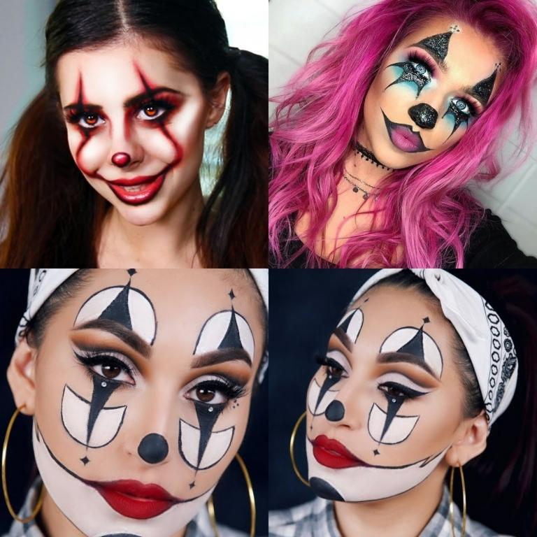 Ľahko sa klaun make -up žena FrClown nápady na ľahké účesy pre dlhé vlasy
