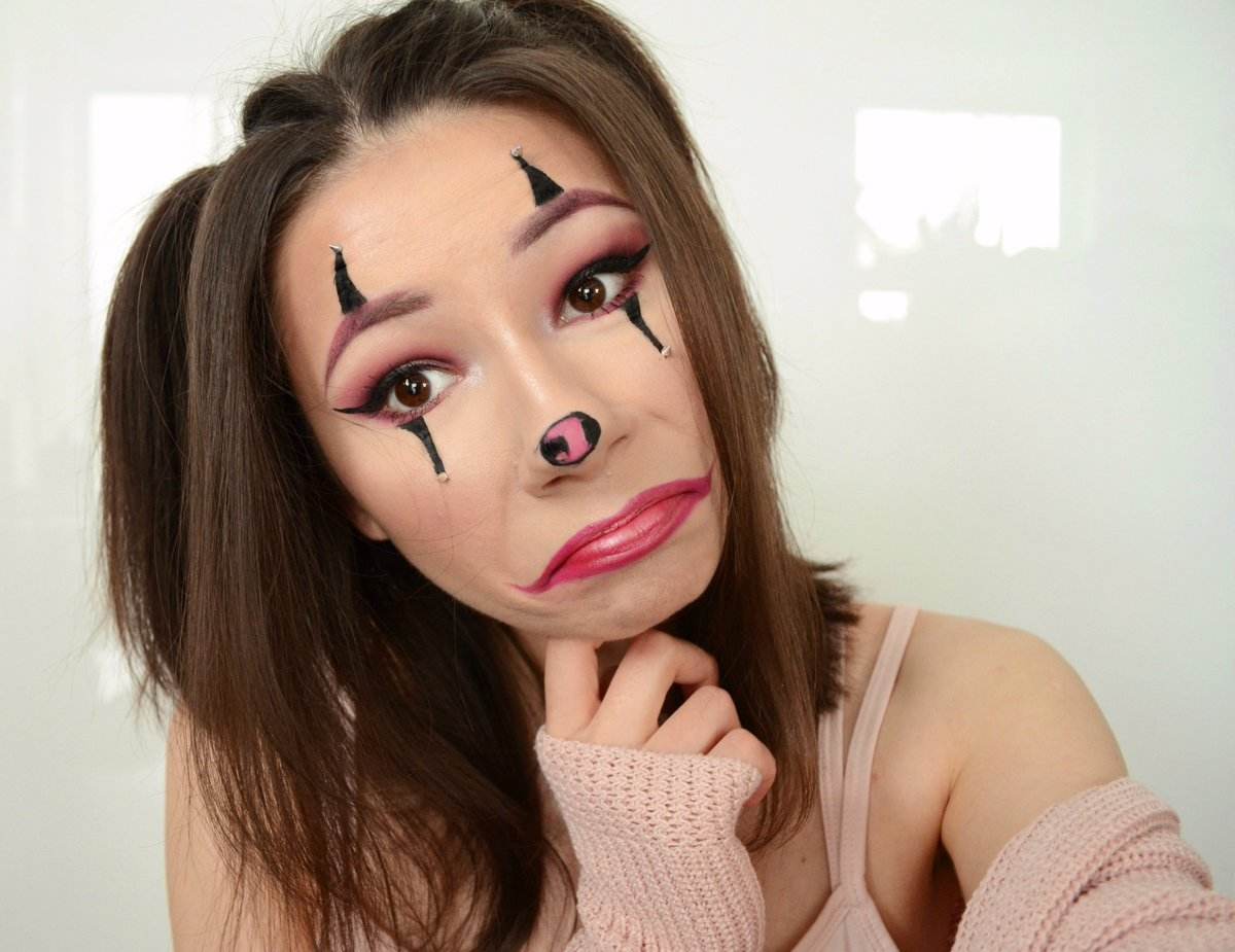 Klaunský make -up pre ženy Návod na výrobu vlastného halloweenskeho kostýmu