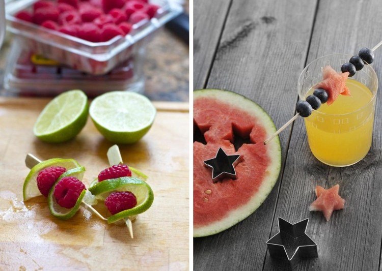 Ovocné kokteilové dekorácie na paličke koktaily-zdobenie-nápady-ovocie-špízy