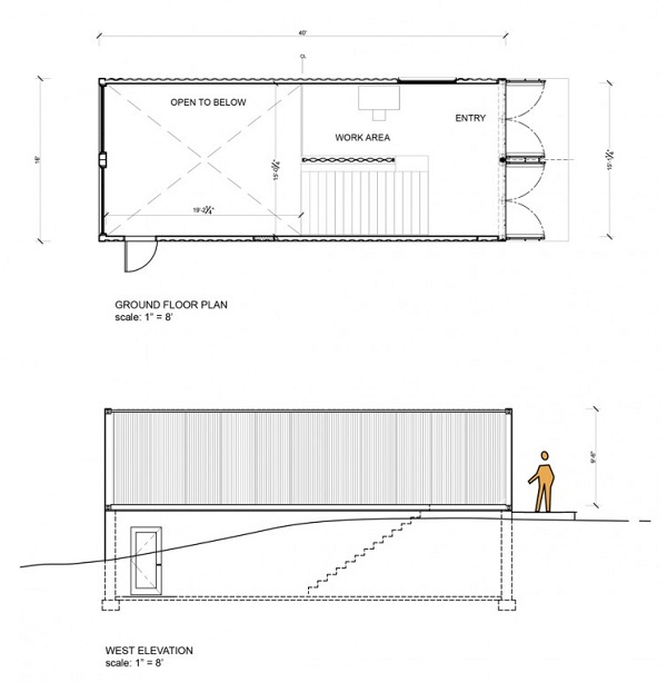 Umelecká dielňa - stavebný náčrt