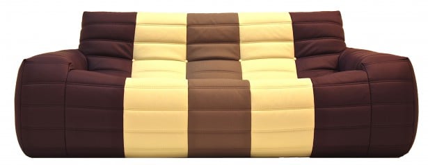 3 -miestna čalúnená pohovka moderná hnedá krémová toffa