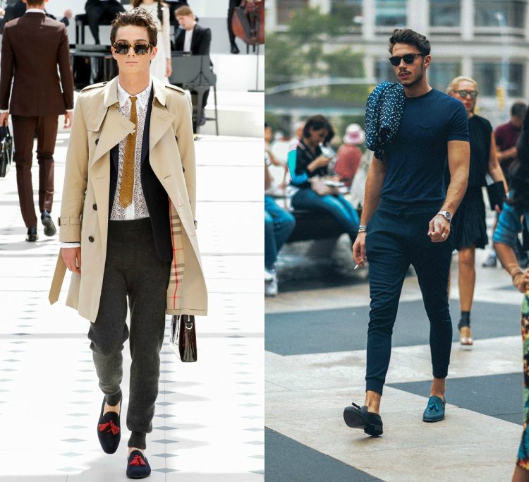 cool joggingové nohavice pánske kancelárske elegantné mokasíny