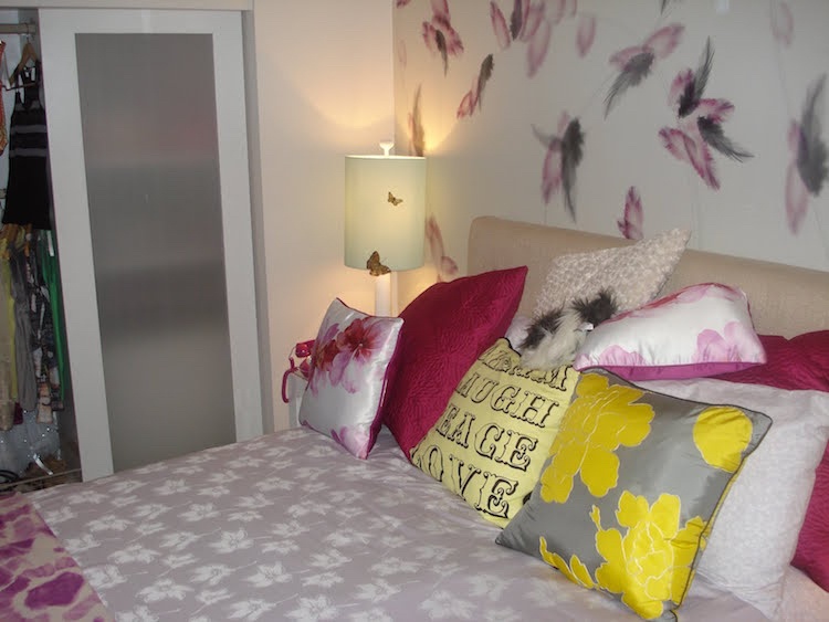 Nápady pre dievča do detskej izby Dekorácia vankúša do postele Hanna