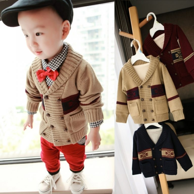 Oblečenie pre dieťa - moderný kardigan pre chlapcov oblečenie pre detský sveter jesenné farby chlapčenské kárované tričko