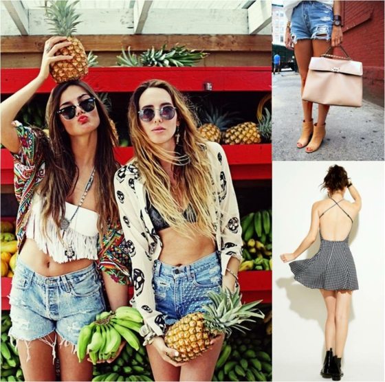 rôzne modely džínsové šortky šaty s bodkami Šortky vyrobené z rifľoviny-bandeau-top-ananásovo-ovocnej poličky
