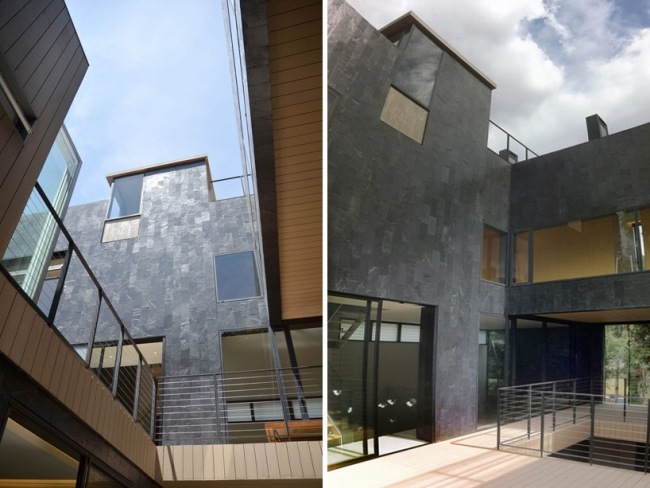 Mexico City architektúra fasáda z prírodného kameňa čierna Mexico City architektúra prírodný kameň panely fasáda čierna