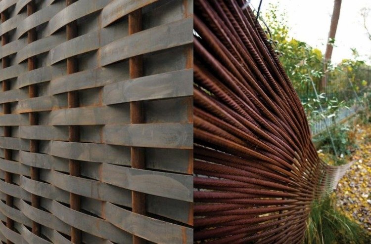 Cop z hrdzavého kovu pre rozmanitý záhradný dizajn záhradná vložka z plotu z cortenovej ocele sieťka na ochranu osobných údajov