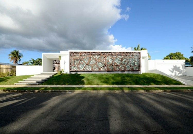 súkromná obrazovka corten z ocele, predná časť, originálny vzor, ​​kov