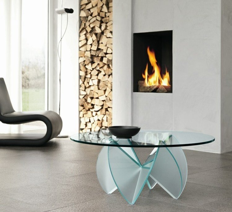 Konferenčný stolík sklo moderné výrobky krb obývačka rustikálny