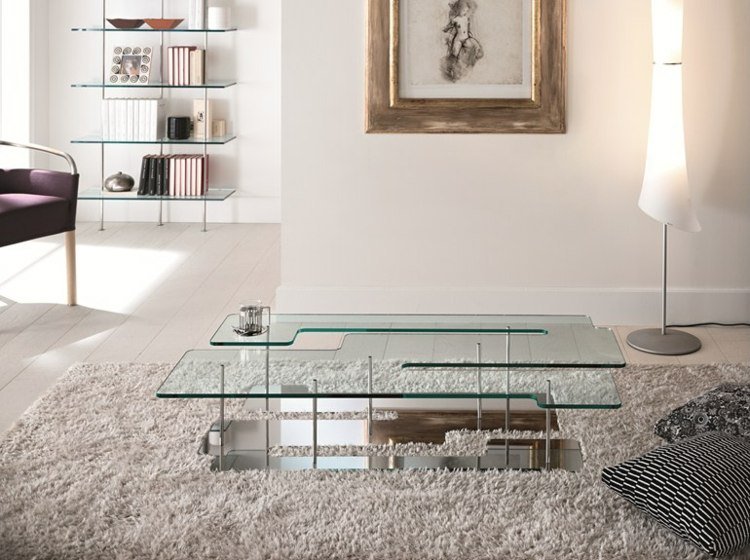 Sklenený konferenčný stolík renomovaných značiek výrobcu Taliansko