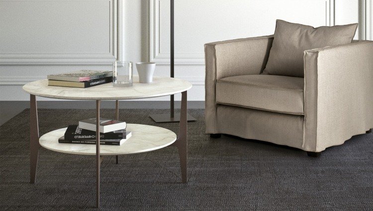 konferenčný stolík-vysoký lesk-biela-mramorová polica-béžová-Casamilano-Taliansko-dupre