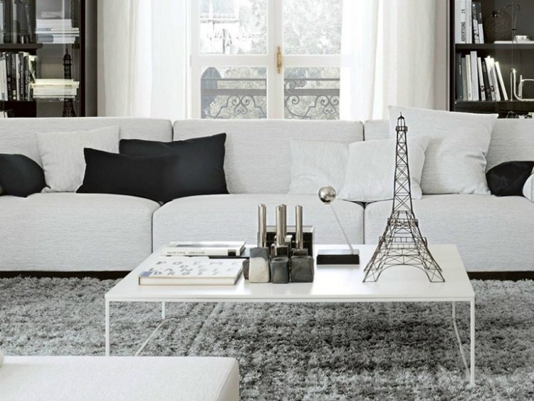 obdĺžnikový konferenčný stolík Edge od Poliform Konferenčný stolík v bielom prevedení-obdĺžnikový-lakovaný-kov-EDGE-Poliform