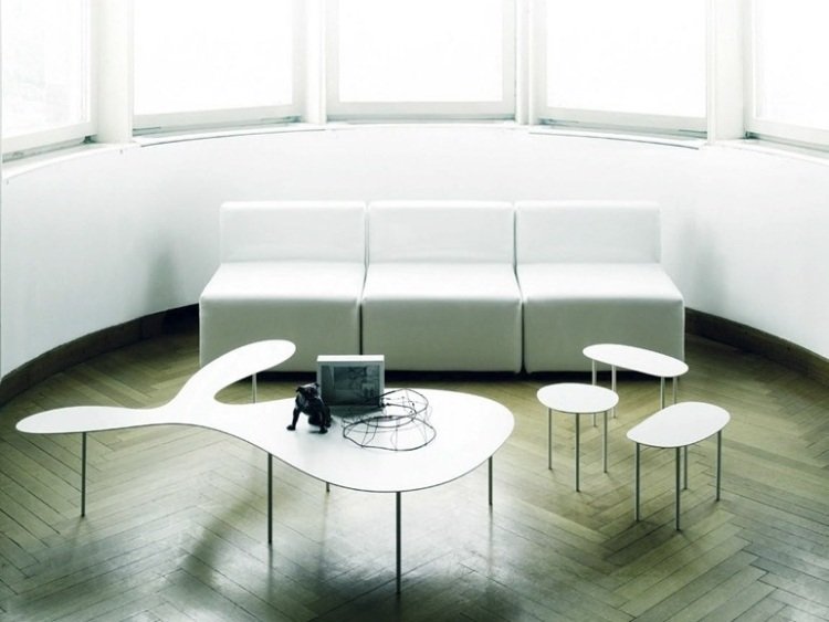 Dizajnové konferenčné stolíky od Living Divani - Králik a korytnačka konferenčný stolík-biely-dizajn-oceľ-KRÁLIK-A-THE-TORTOISE-KOLEKCIA-Living-Divani