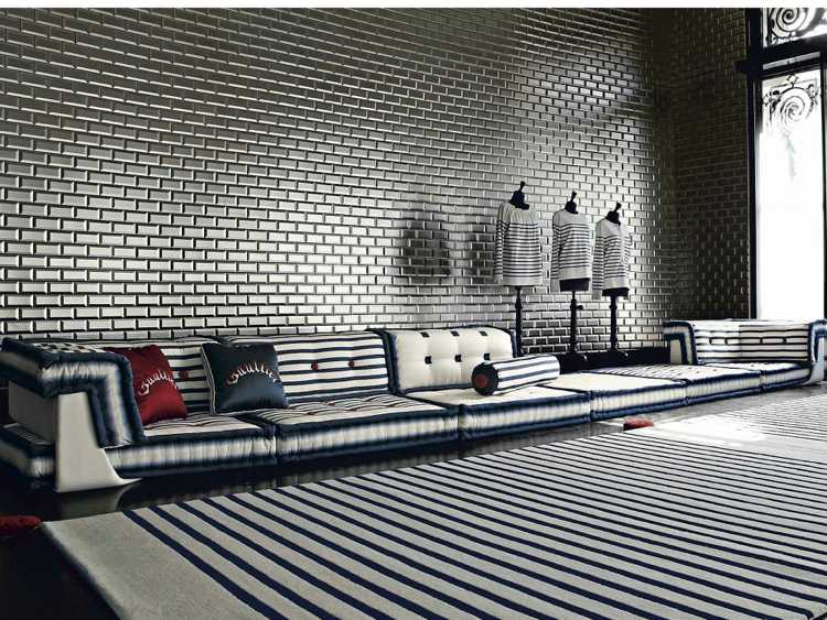 Nábytok Couture -dizajnový nábytok-sedací nábytok-gauč-námornícka-modrá-biela-pruhy