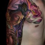 ЦВЕТНИ ТАТУИ №666 - готина версия на картината, която може да се използва добре за промяна и нанасяне като цветни татуировки на гърдите