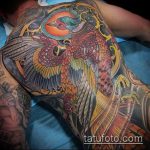 ОЦВЕТЕНИ ТАТУИ №264 - готина версия на картината, която може успешно да се използва за трансформиране и прилагане като татуировка цветен бухал