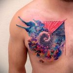 ЦВЕТНИ ТАТУИ №952 - интересна версия на модела, който може успешно да се използва за обработка и нанасяне като татуировка цвят бухал